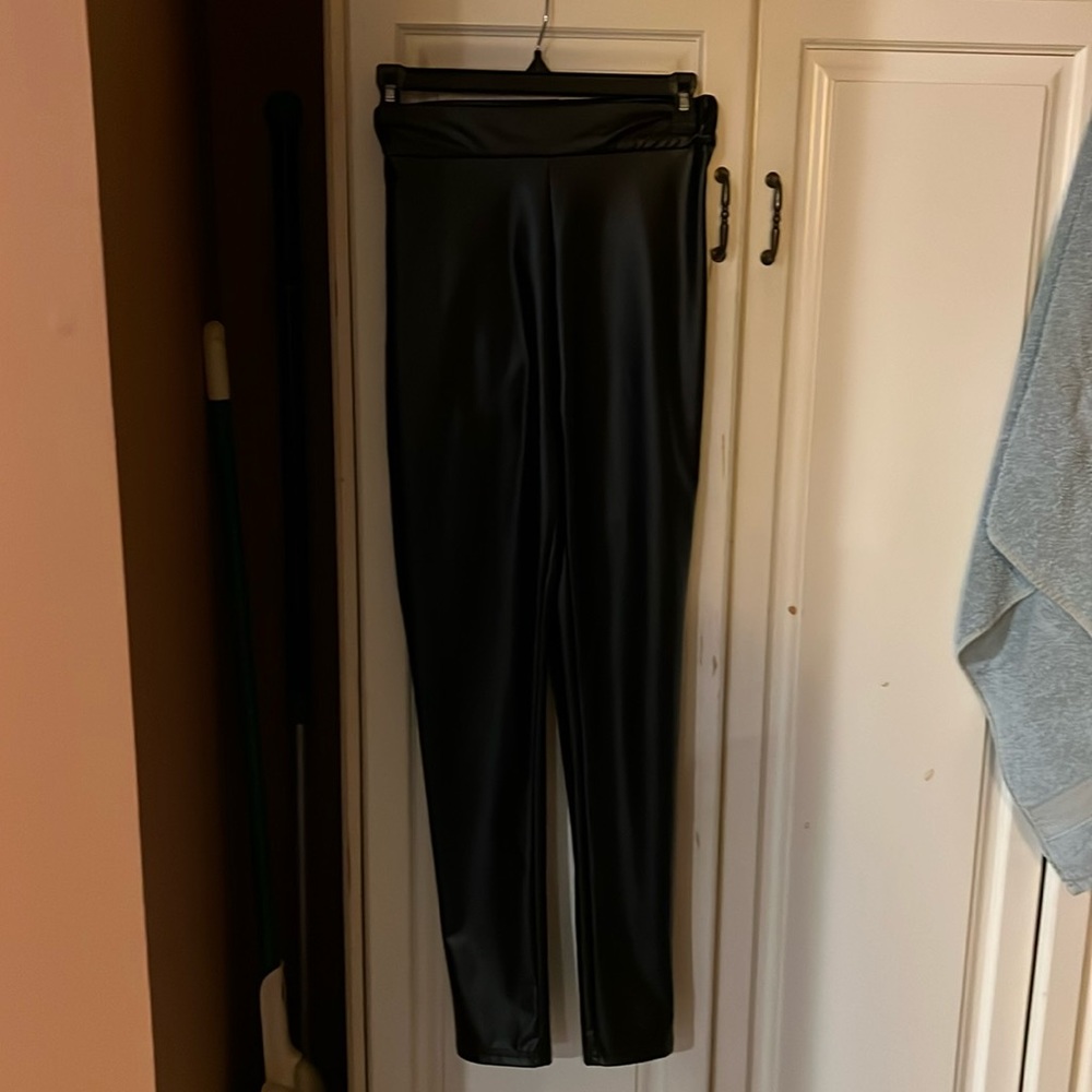 Pleather black pants size 3
